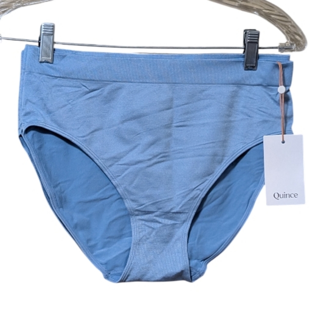Quince blue Comfort High-Waisted Brief size Large smoothing seamless intimates